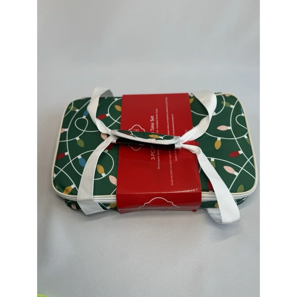 Joyland Casserole Bake & Take Glass Bakeware Dish Insulated Carrier Holiday Gift